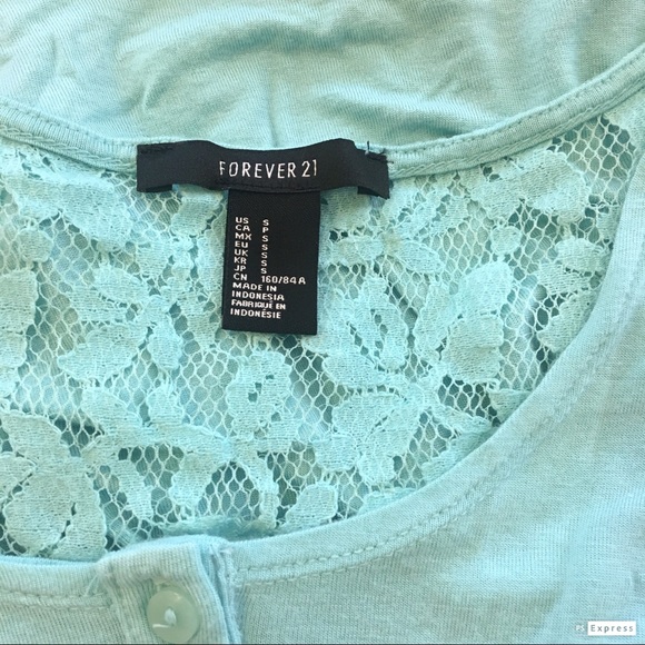 Forever 21 Tie Knot Turquoise Crop Top - Picture 3 of 3